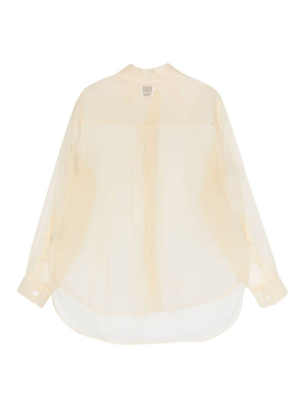 Shop Quira Semi-sheer Silk Shirt In Neutrals
