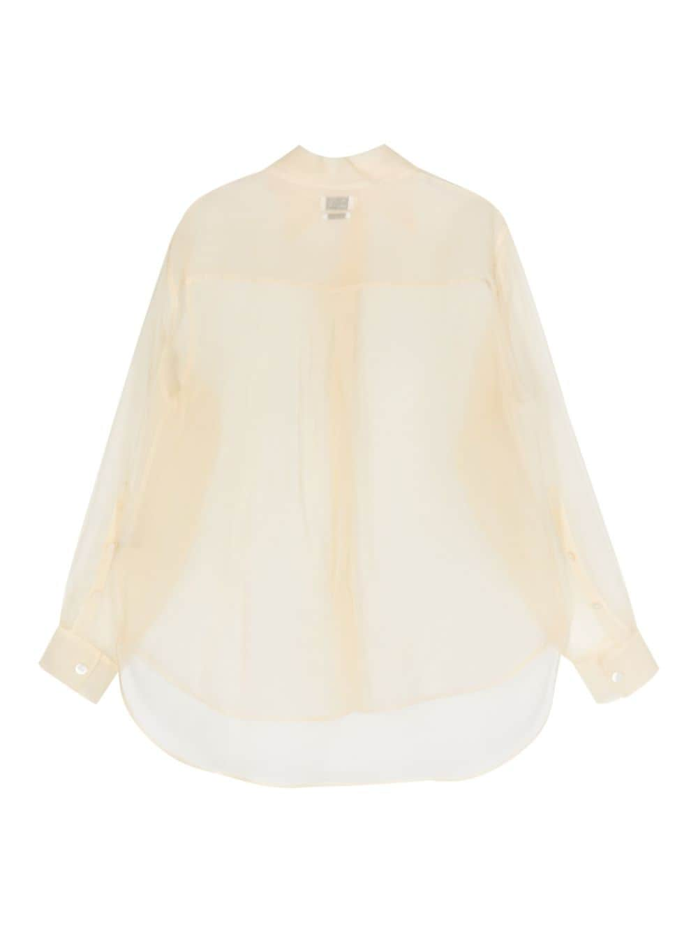 QUIRA semi-sheer silk shirt - Beige