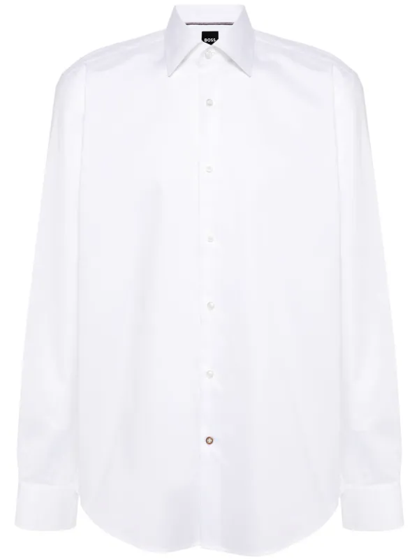 BOSS long-sleeve Poplin Shirt | White | FARFETCH CA