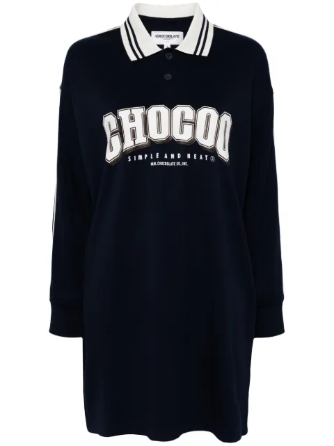 CHOCOOLATE logo-print sweatshirt dress