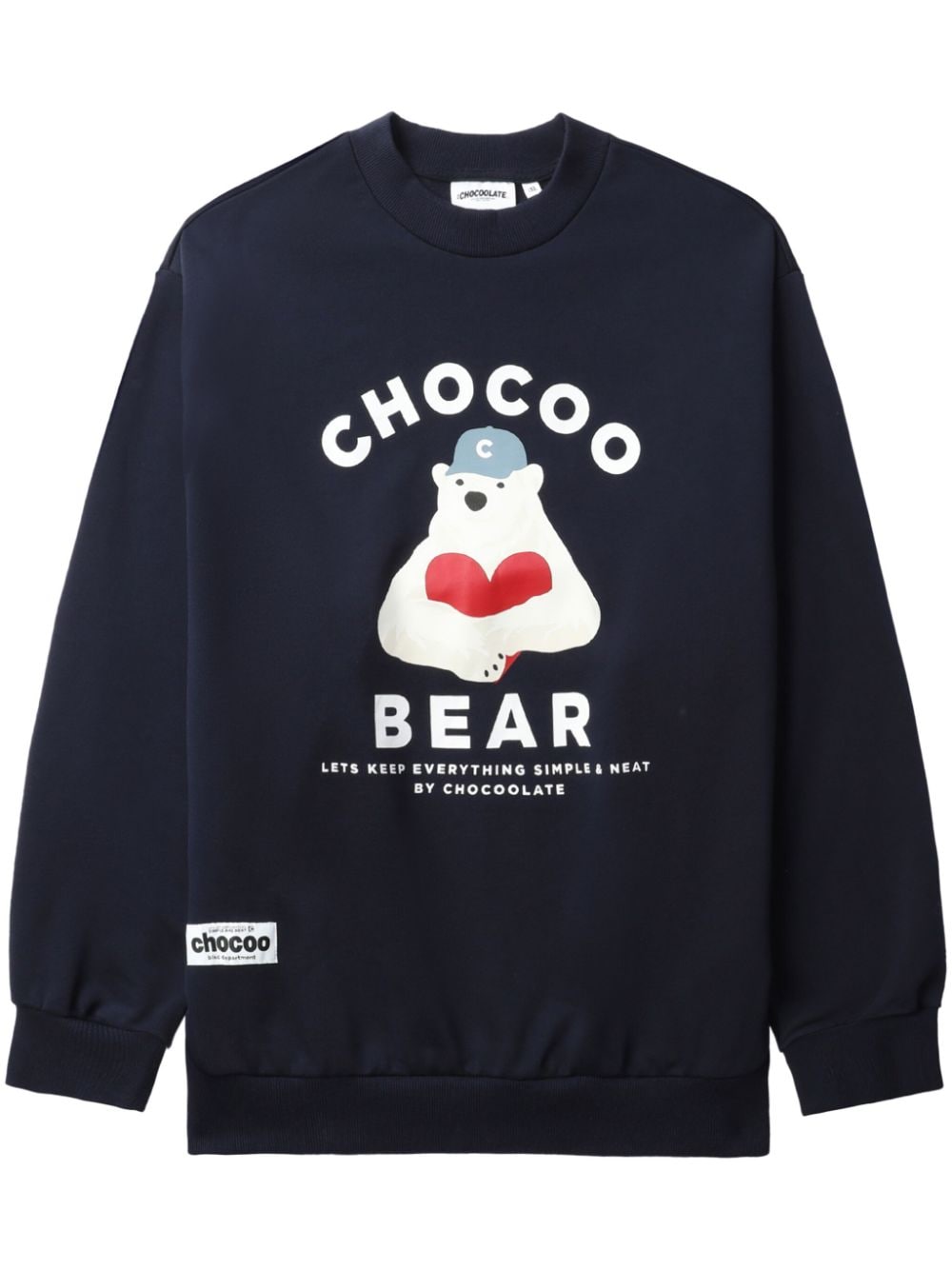 Chocoolate Graphic-print Cotton Sweatshirt In Blau
