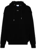 Off-White drawstring organic cotton hoodie - Black