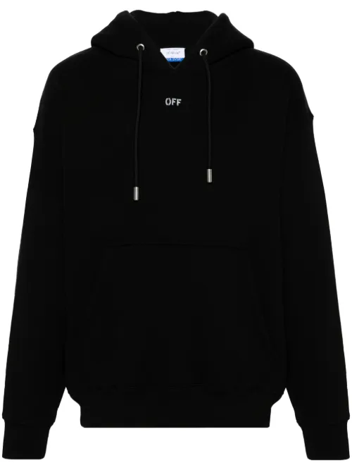 Hoodie en coton biologique à lien de resserrage - Off-White - Modalova
