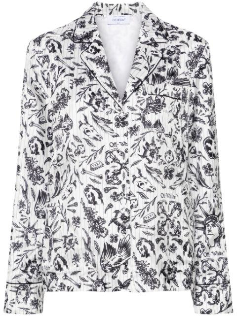 Off-White Blouse met bloemenprint