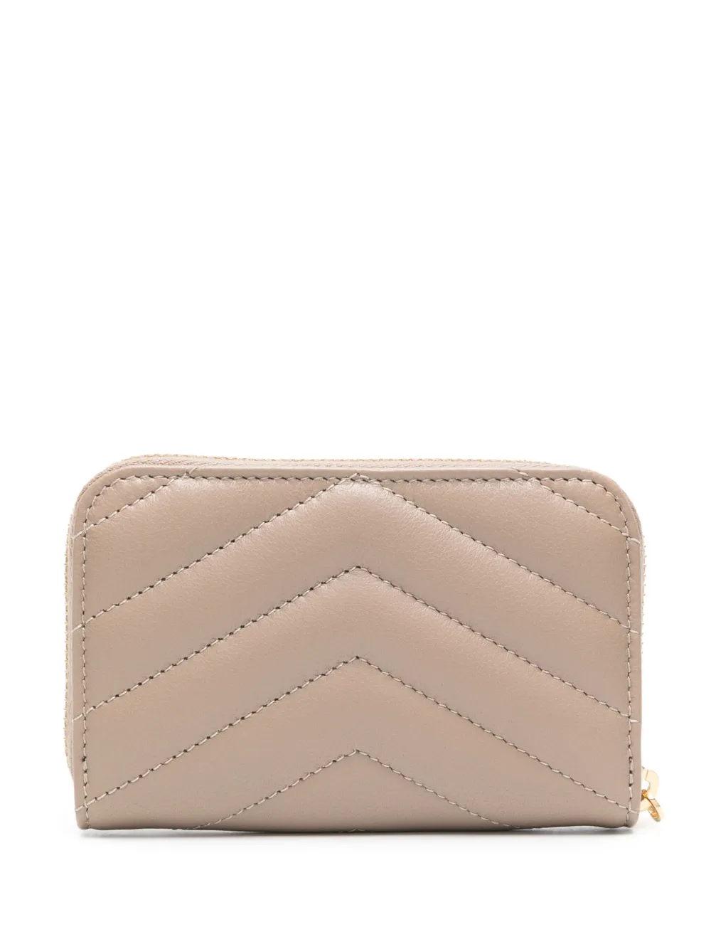 Saint Laurent Cassandre-plaque matelassé wallet - Beige