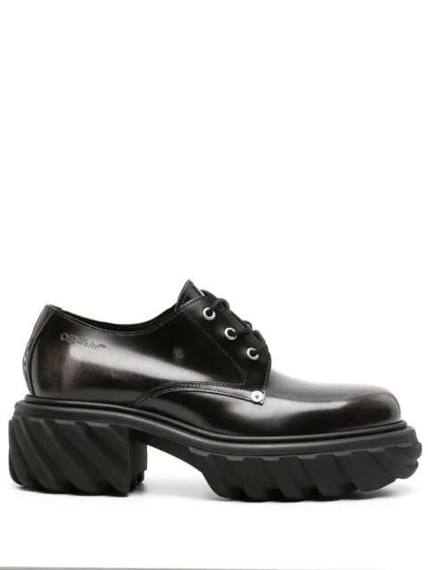 Off-White 익스플로레이션 페이턴트 가죽 더비 슈즈