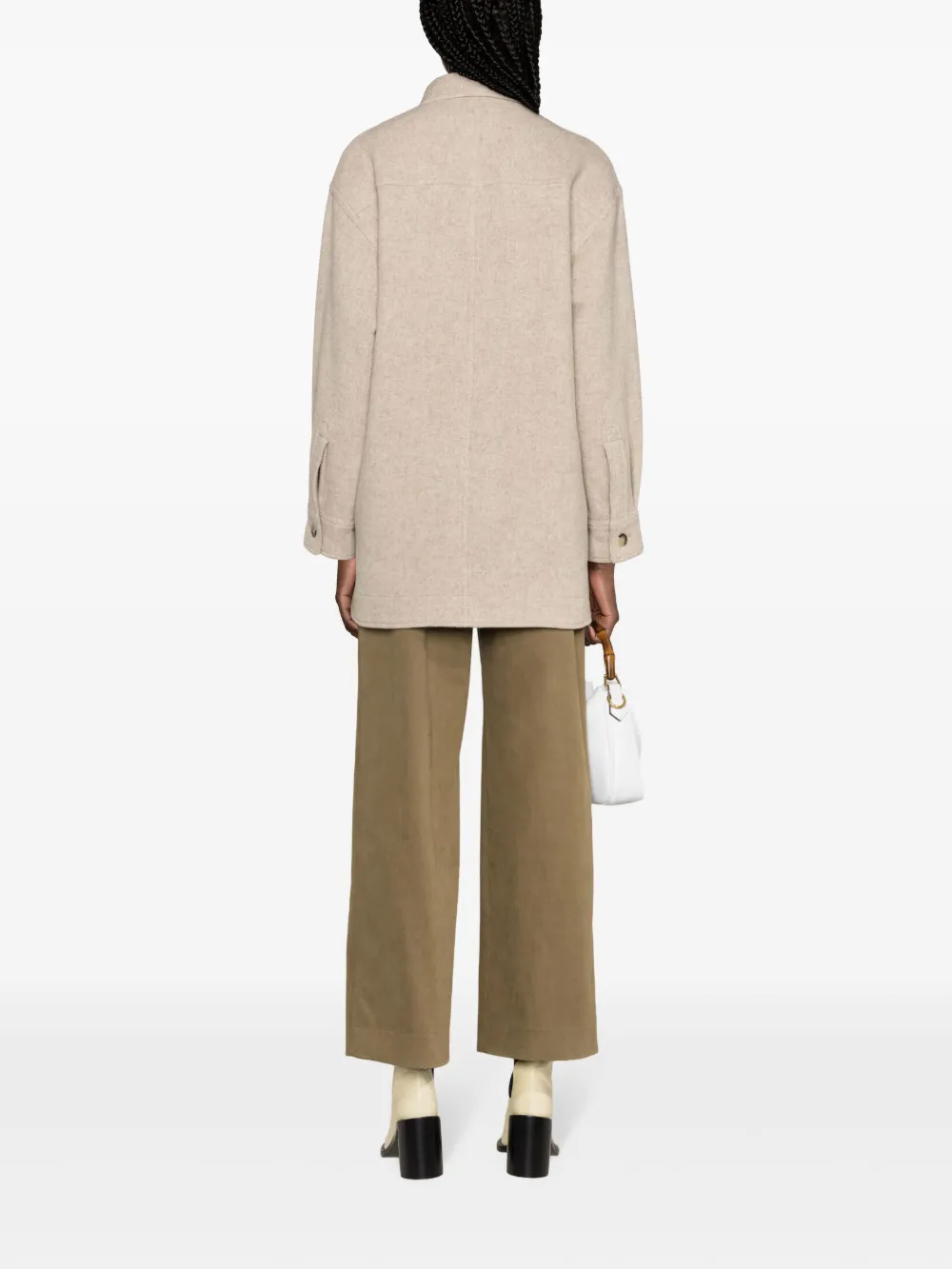 Shop Isabel Marant Harveli Button-up Brushed Coat In Neutrals