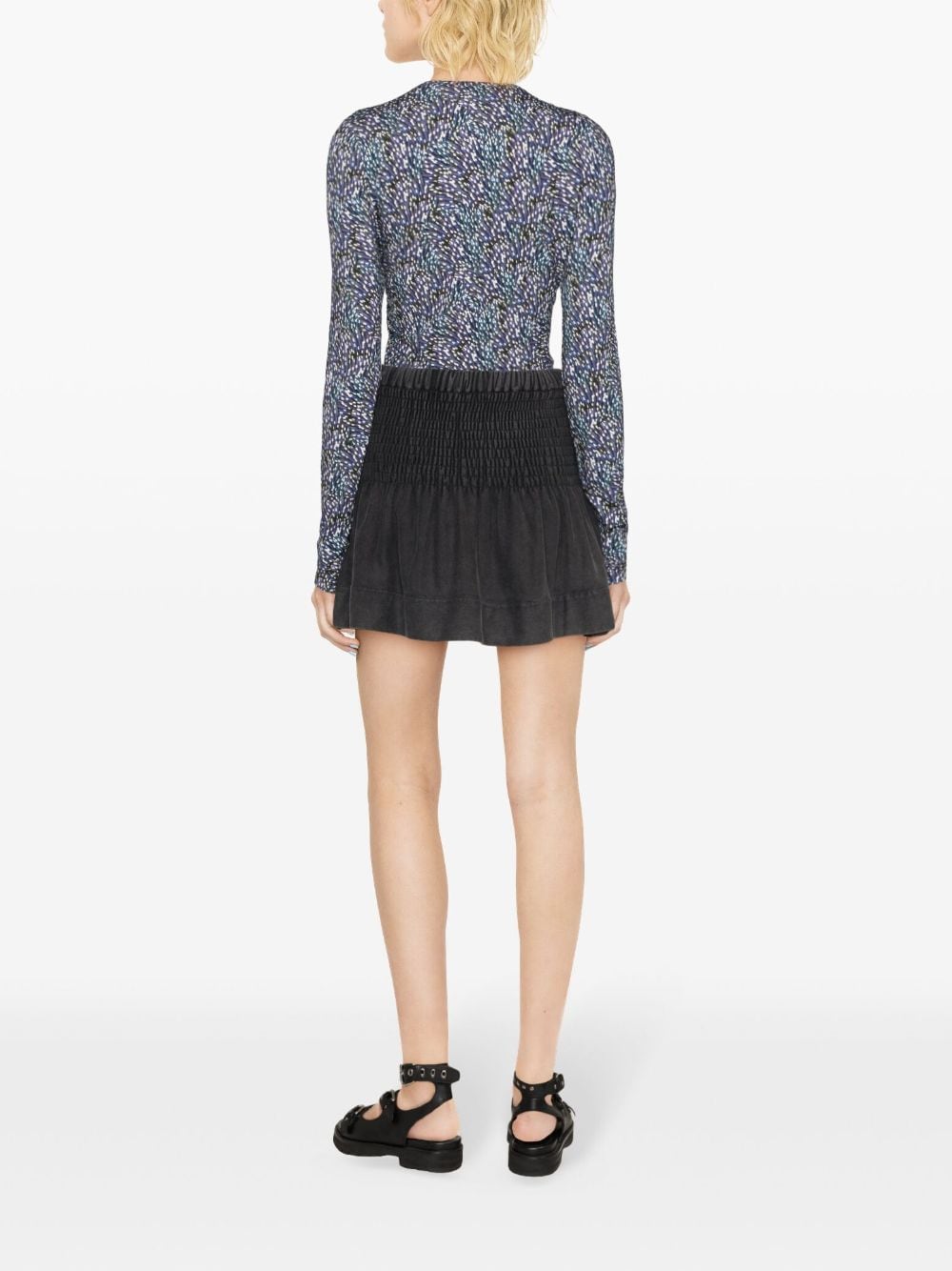 Shop Marant Etoile Pacifica Shirred Miniskirt In Black