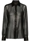TOM FORD laminated leopard-print silk shirt - Black