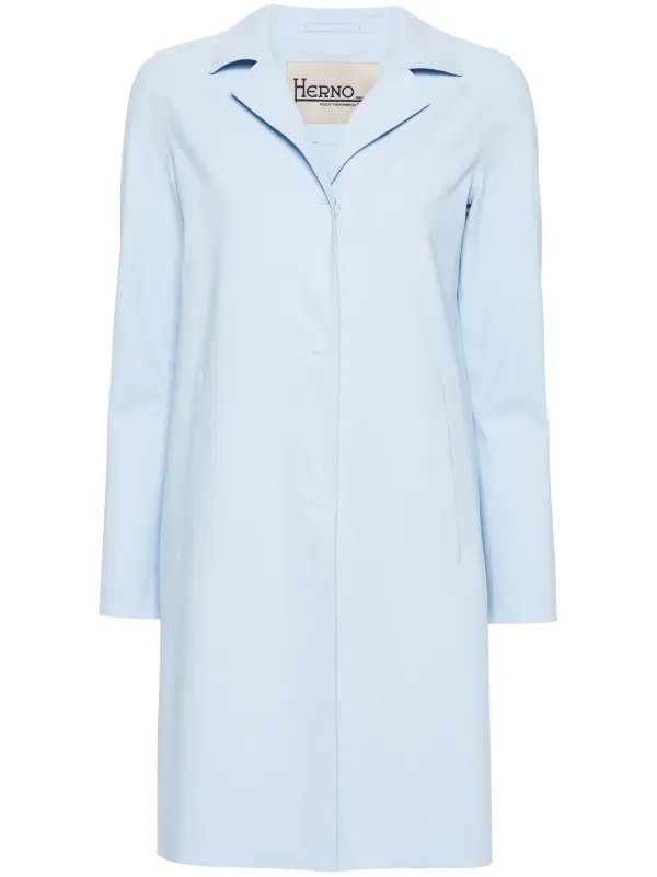 【送料&関税込】Herno Single-breasted Long-sleeved Coat Herno Layered single-breasted Coat | Blue | FARFETCH
