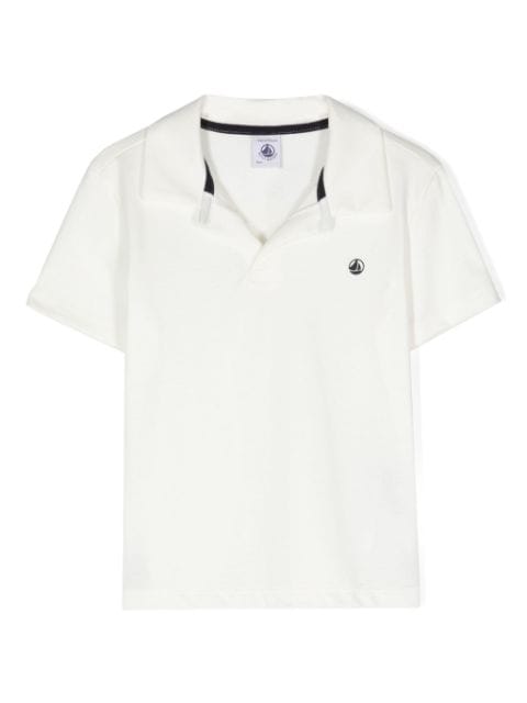 Petit Bateau logo-print cotton polo shirt