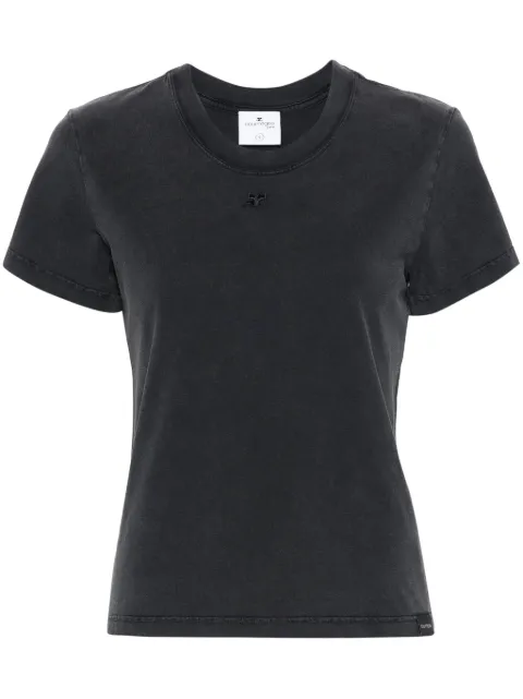 Courrèges logo-embroidered cotton T-shirt