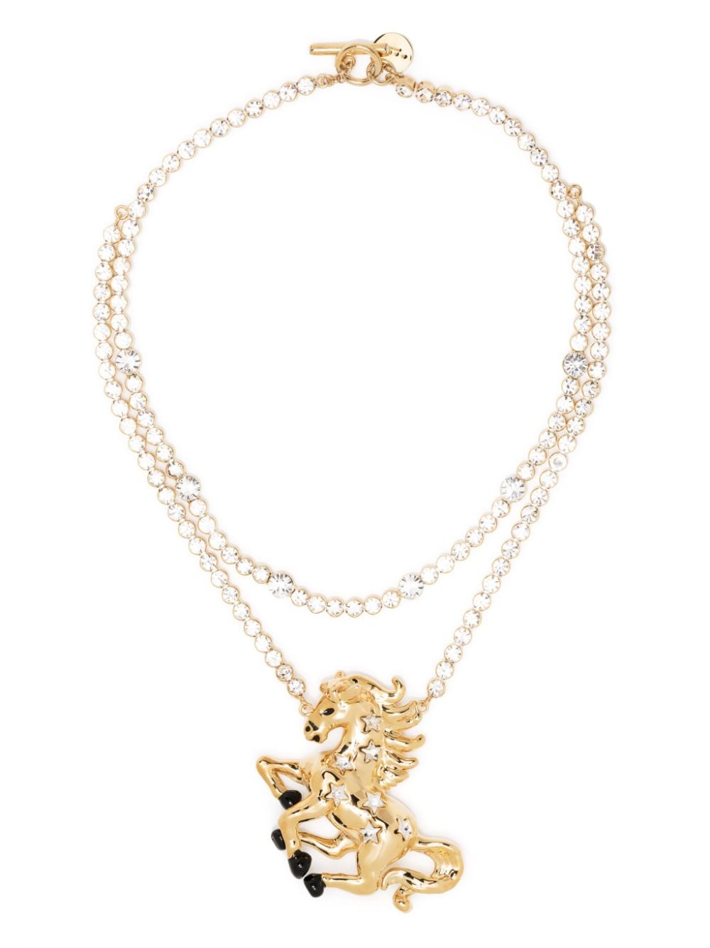 Shop Marni Crystal-embellished Pendant Necklace In Gold