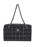 CHANEL Pre-Owned 2002 Choco Bar quilted shoulder bag - Blue