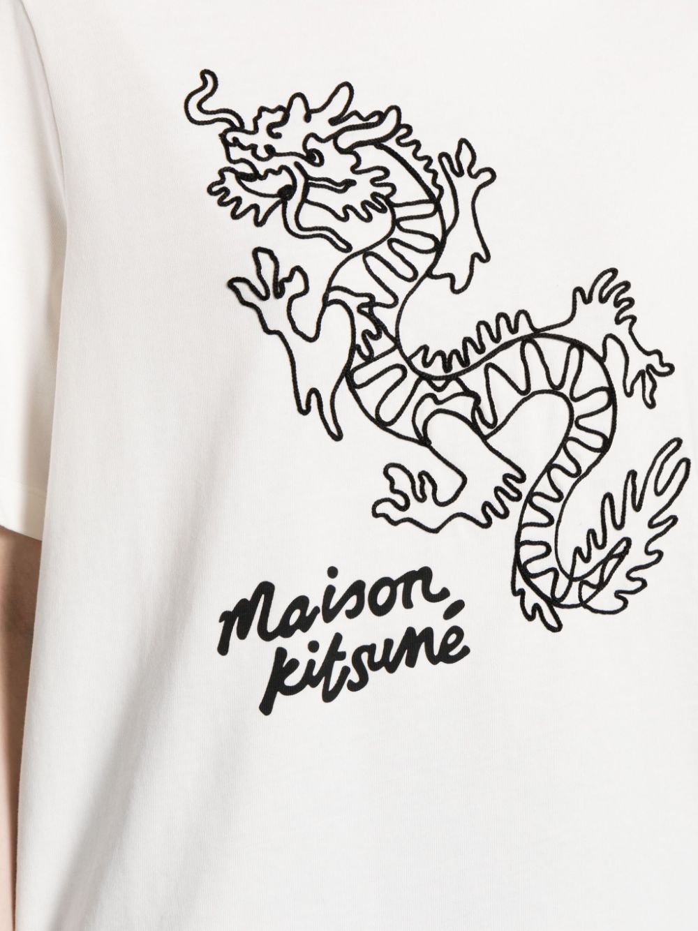 Maison Kitsuné Katoenen T-shirt met print Wit
