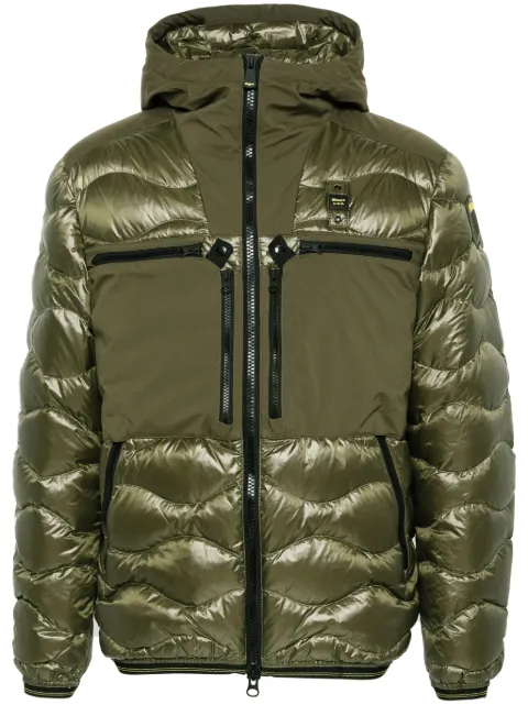 Blauer Gewatteerd jack met capuchon