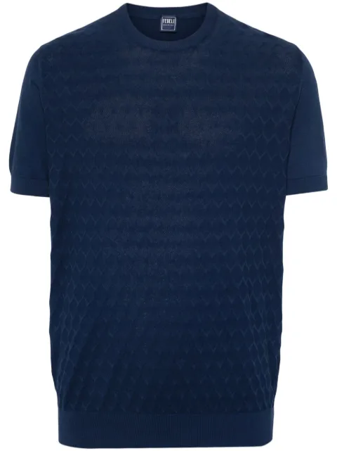 Fedeli geometric-pattern knitted T-shirt