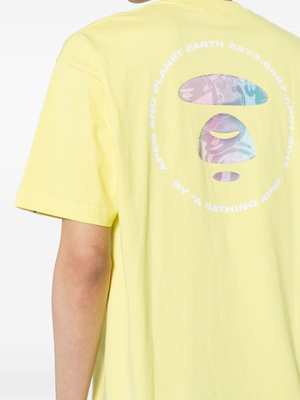 Shop Aape By A Bathing Ape Logo-print Cotton T-shirt In Yellow