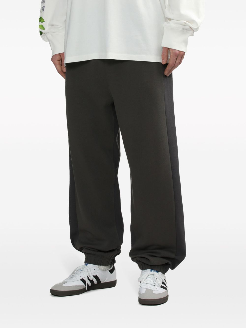 Shop Five Cm Two-tone Cotton-blend Track Pants In Grey