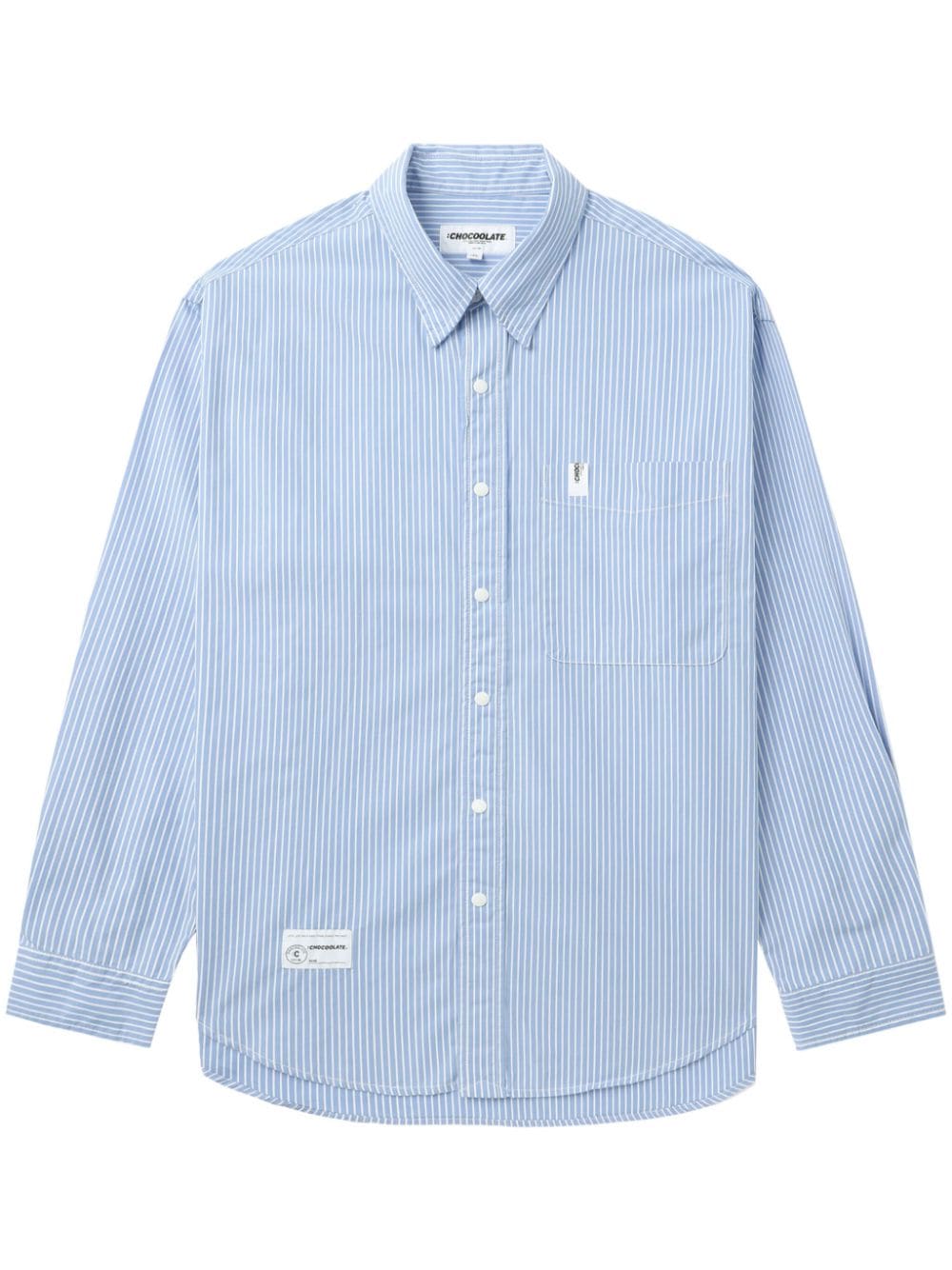 Chocoolate Striped Cotton Shirt In Blue