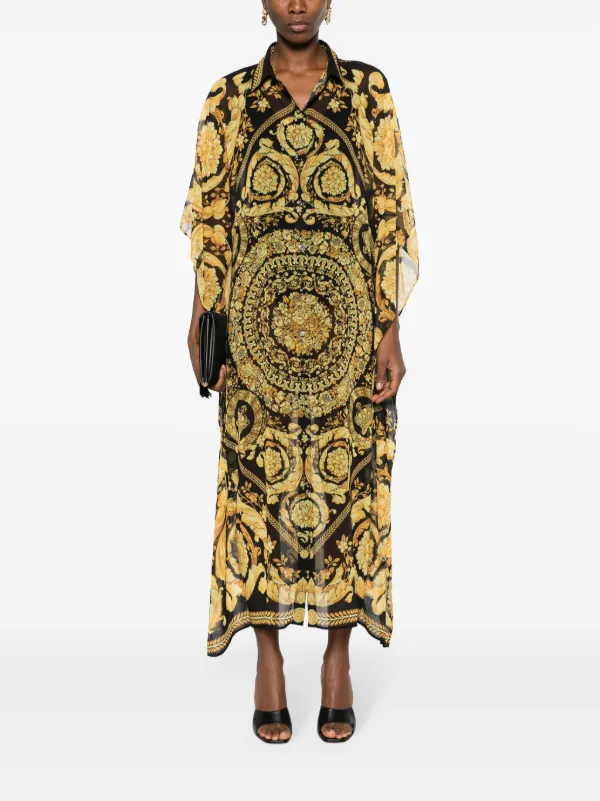 Versace Barocco print Crepe Kaftan Farfetch