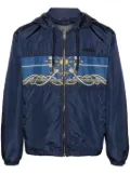 Versace graphic-print hooded jacket - Blue