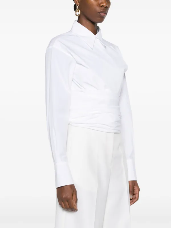 Fabiana Filippi wrap-design Cotton Shirt | White | FARFETCH