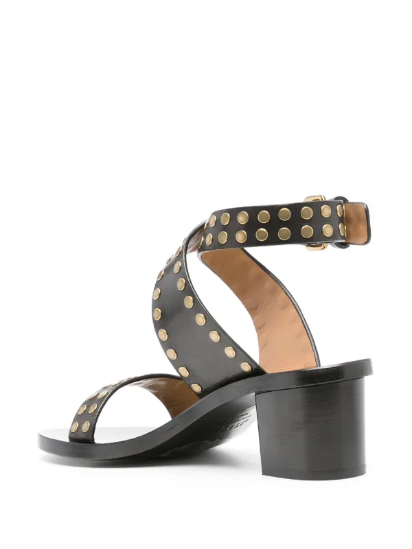 サンダル・ミュール Isabel Marant Jillin Heeled Sandals In Black Smooth Leather ISABEL MARANT Jillin 50mm Leather Sandals | Black | FARFETCH