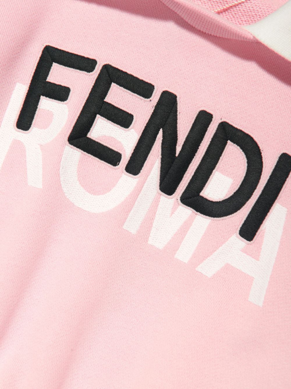 Shop Fendi Panelled Cotton Sweater Dress In Pink