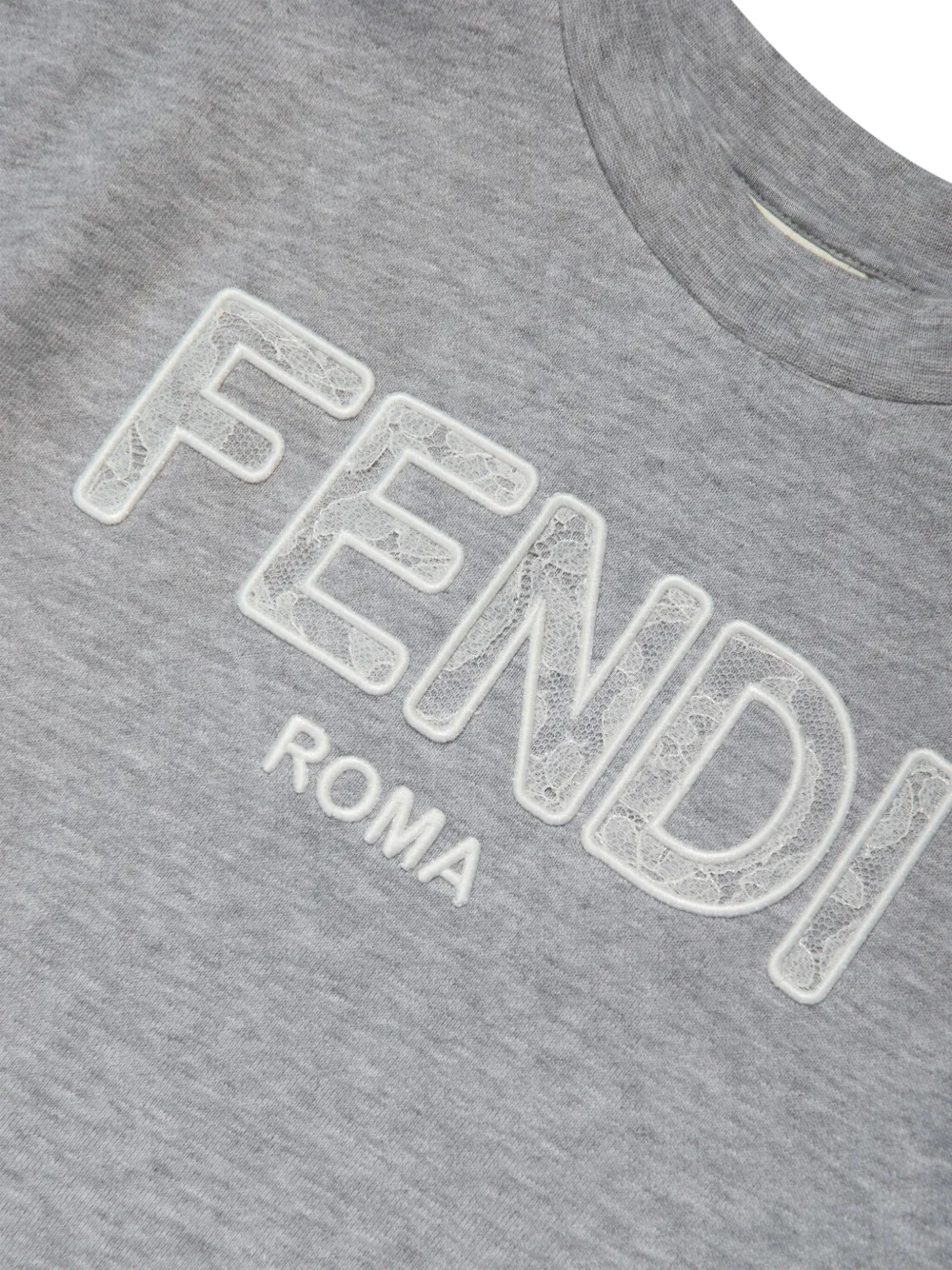 Shop Fendi Logo-embroidered T-shirt Dress In Grey