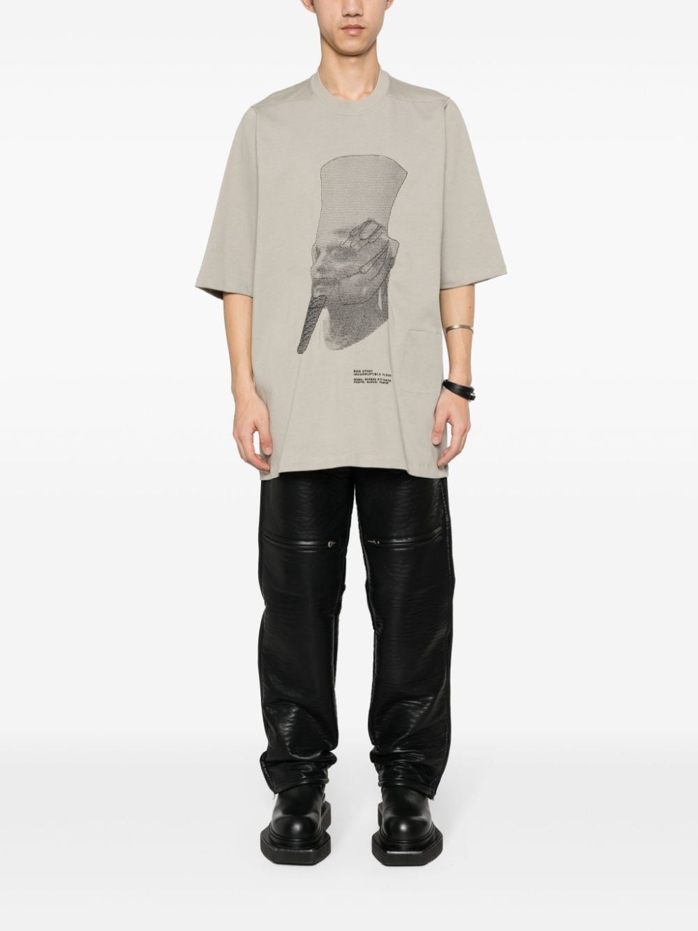 Shop Rick Owens Ron Jumbo Cotton T-shirt In Neutrals