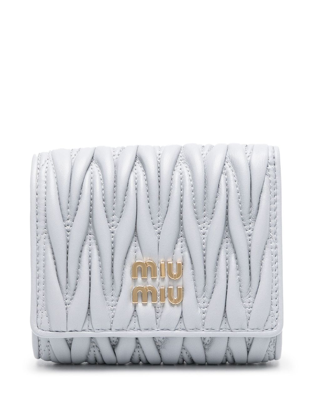 Miu Miu logo-lettering matelasse wallet Women