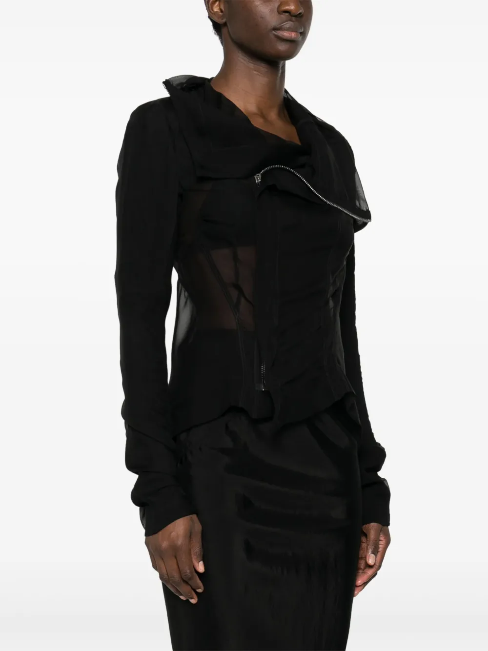 Rick Owens Zijden jack Zwart