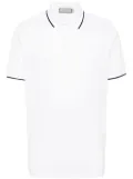 Canali contrasting-border polo shirt - White