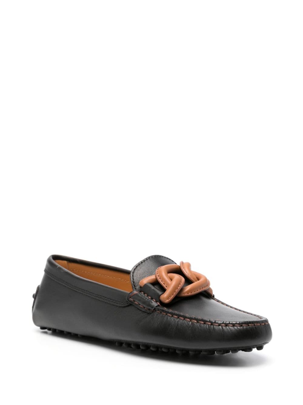 Shop Tod's City Gommino Leather Loafers In Schwarz
