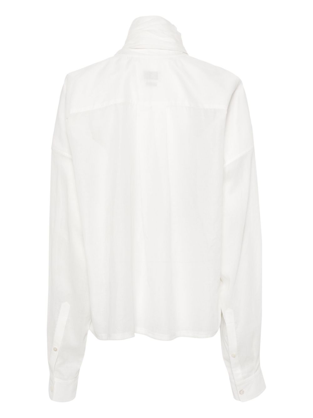 Shop Quira Wrap B-up Cotton Shirt In White