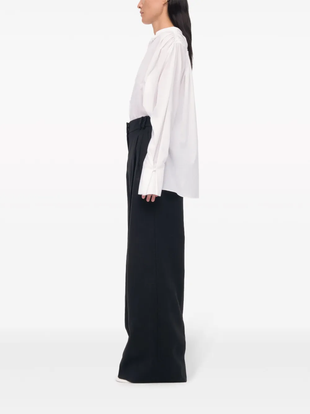 Shop Another Tomorrow Organic-cotton Gathered Voile Blouse In White