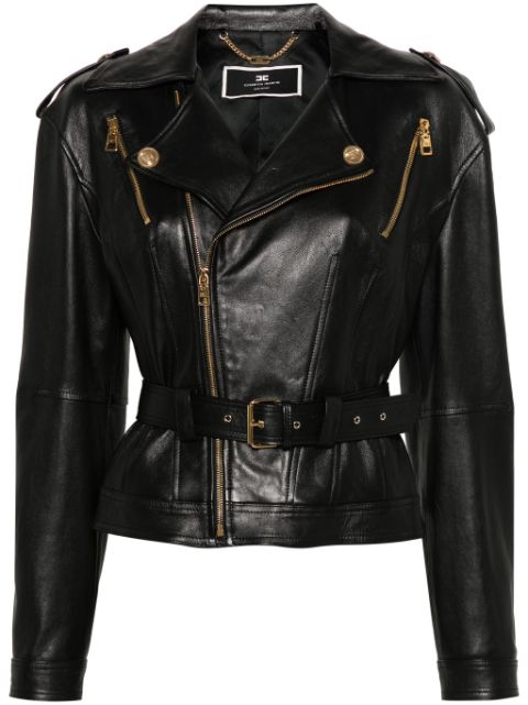 Elisabetta Franchi leather biker jacket 
