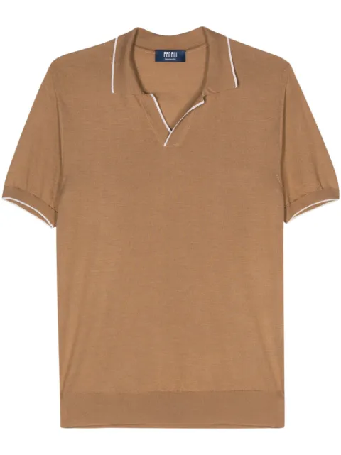 Fedeli Wave fine-knit polo shirt