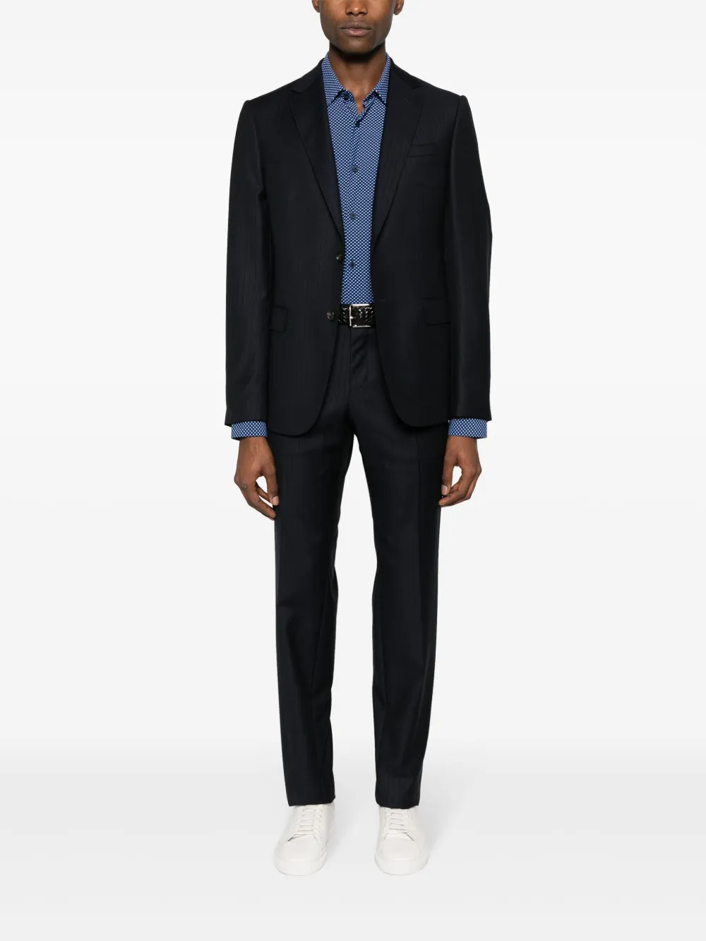 BOSS Overhemd met print - Blauw