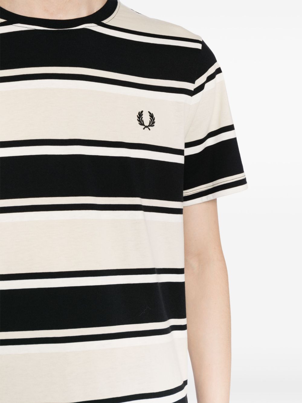 Shop Fred Perry Striped Cotton T-shirt In Multicolour