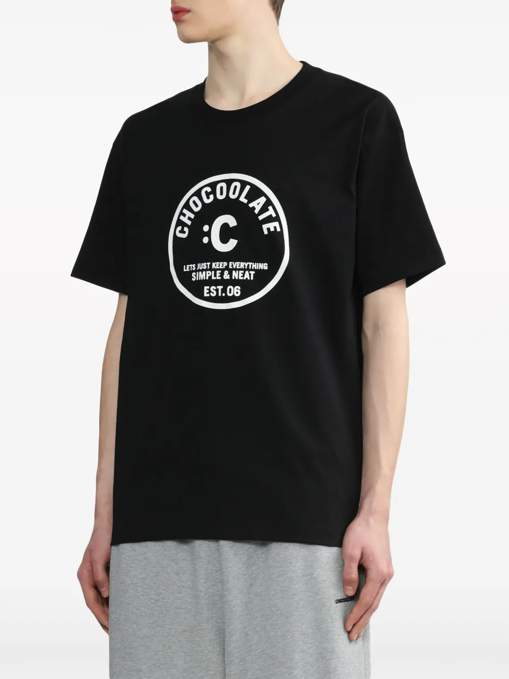 CHOCOOLATE Katoenen T-shirt met logoprint Zwart