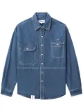 CHOCOOLATE logo-patch denim shirt - Blue