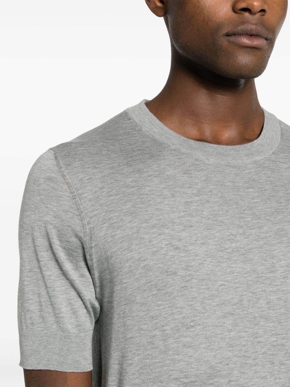 Shop Brunello Cucinelli Mélange-effect T-shirt In Grey