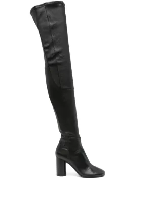 Over the knee store stretch leather boots
