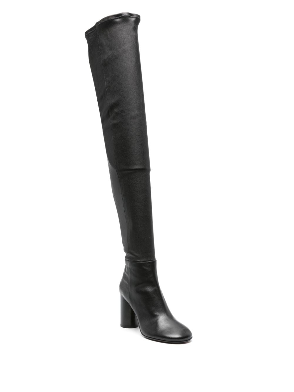 Shop Isabel Marant 85mm Knee-high Leather Boots In Black