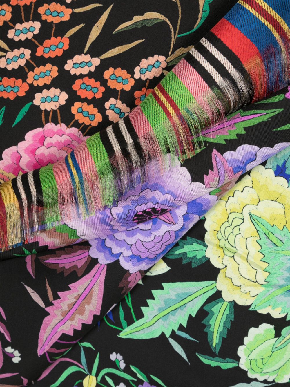 Pierre-Louis Mascia Aloe sjaal met bloemenprint Zwart