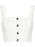 Alessandra Rich checked tweed crop top - White