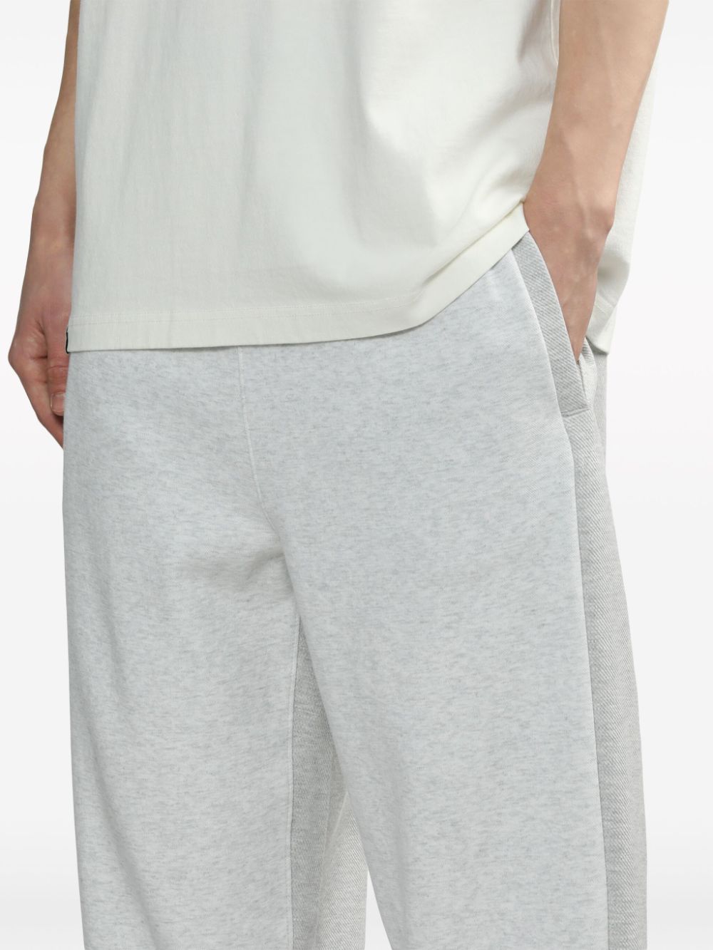 Shop Five Cm Two-tone Cotton-blend Track Pants In Grey