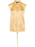 Fabiana Filippi floral-print silk top - Yellow